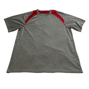 Boombah Mens Short Sleeve Performance Shirt Gray Red‎ Raglan Training Tee XL